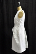 Pencil dress, white heavy linen