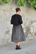 Pleated skirt, grey velvet