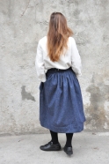 Pleated skirt, blue denim