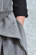 Pleated dress, grey velvet