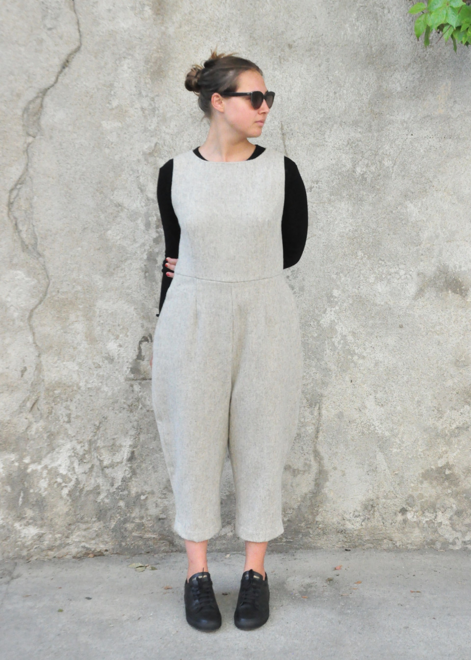 Jumpsuit, tourterelle wool drap Jumpsuit, tourterelle wool drap