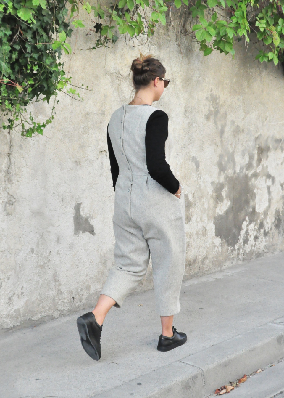 Jumpsuit, tourterelle wool drap Jumpsuit, tourterelle wool drap