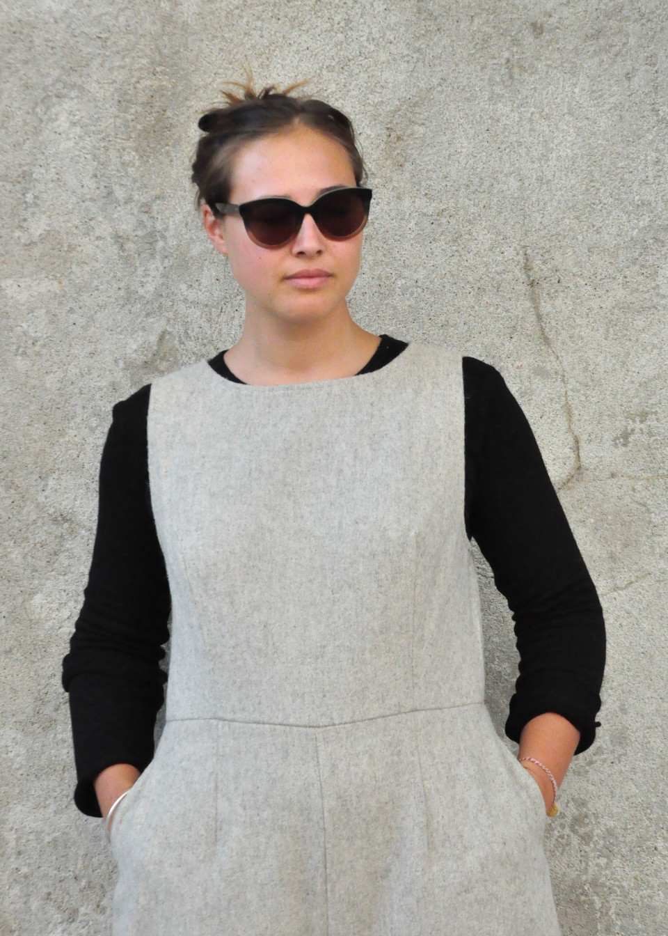 Jumpsuit, tourterelle wool drap Jumpsuit, tourterelle wool drap