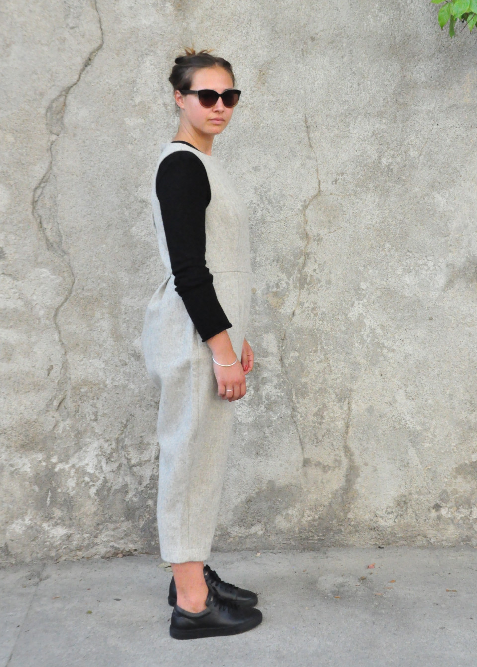 Jumpsuit, tourterelle wool drap Jumpsuit, tourterelle wool drap