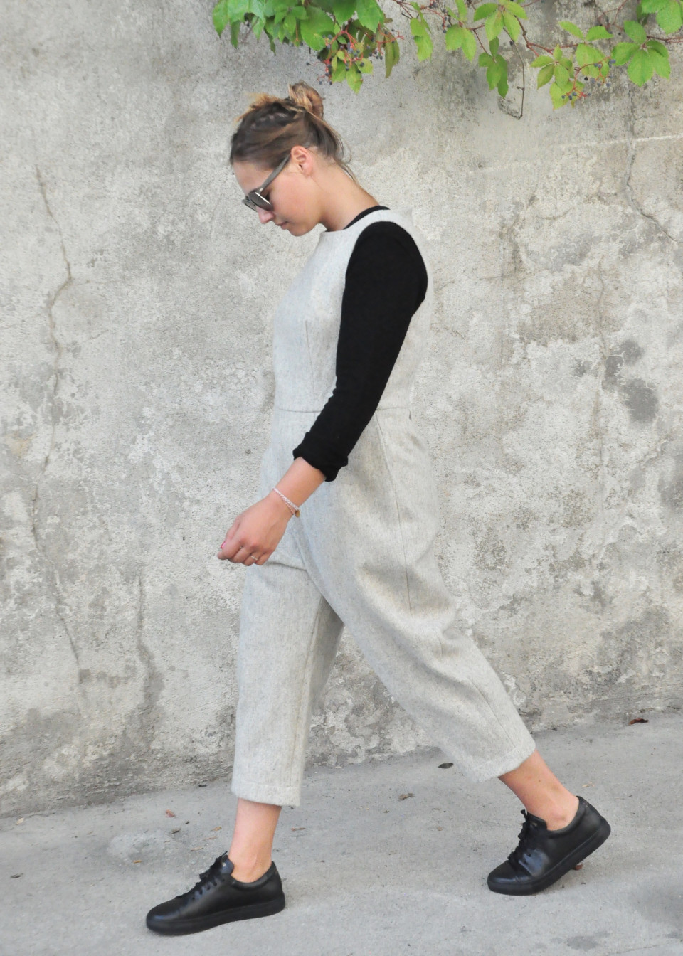 Jumpsuit, tourterelle wool drap Jumpsuit, tourterelle wool drap