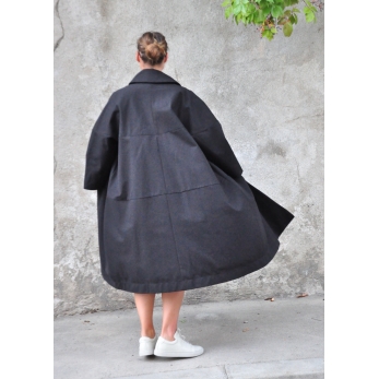 Claudine coat, black denim