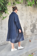 Claudine coat, blue denim