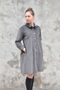 Shirt-dress, grey corduroy