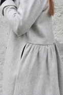 Shirt-dress, tourterelle wool drap