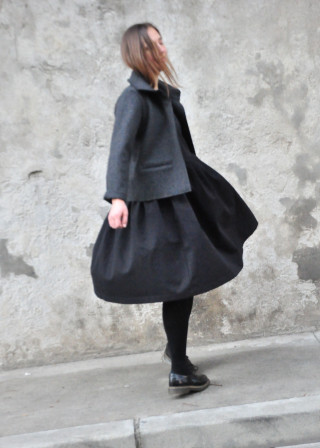 Veste, drap imper gris