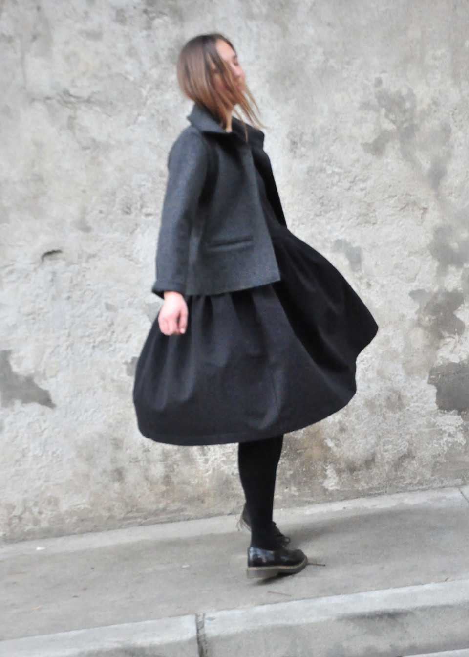 Veste, drap imper gris