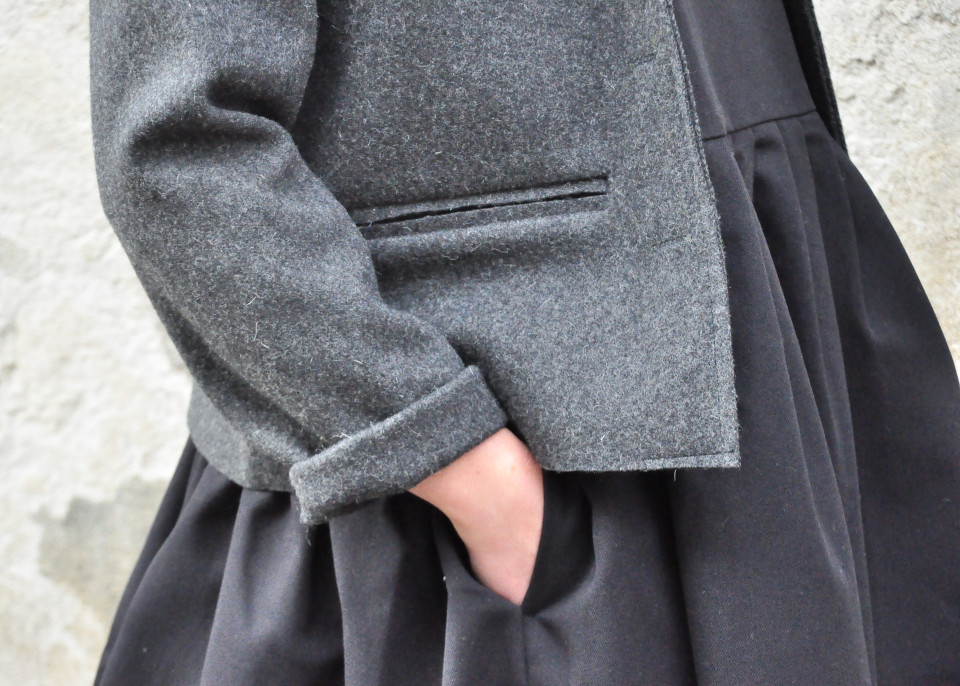 Veste, drap imper gris