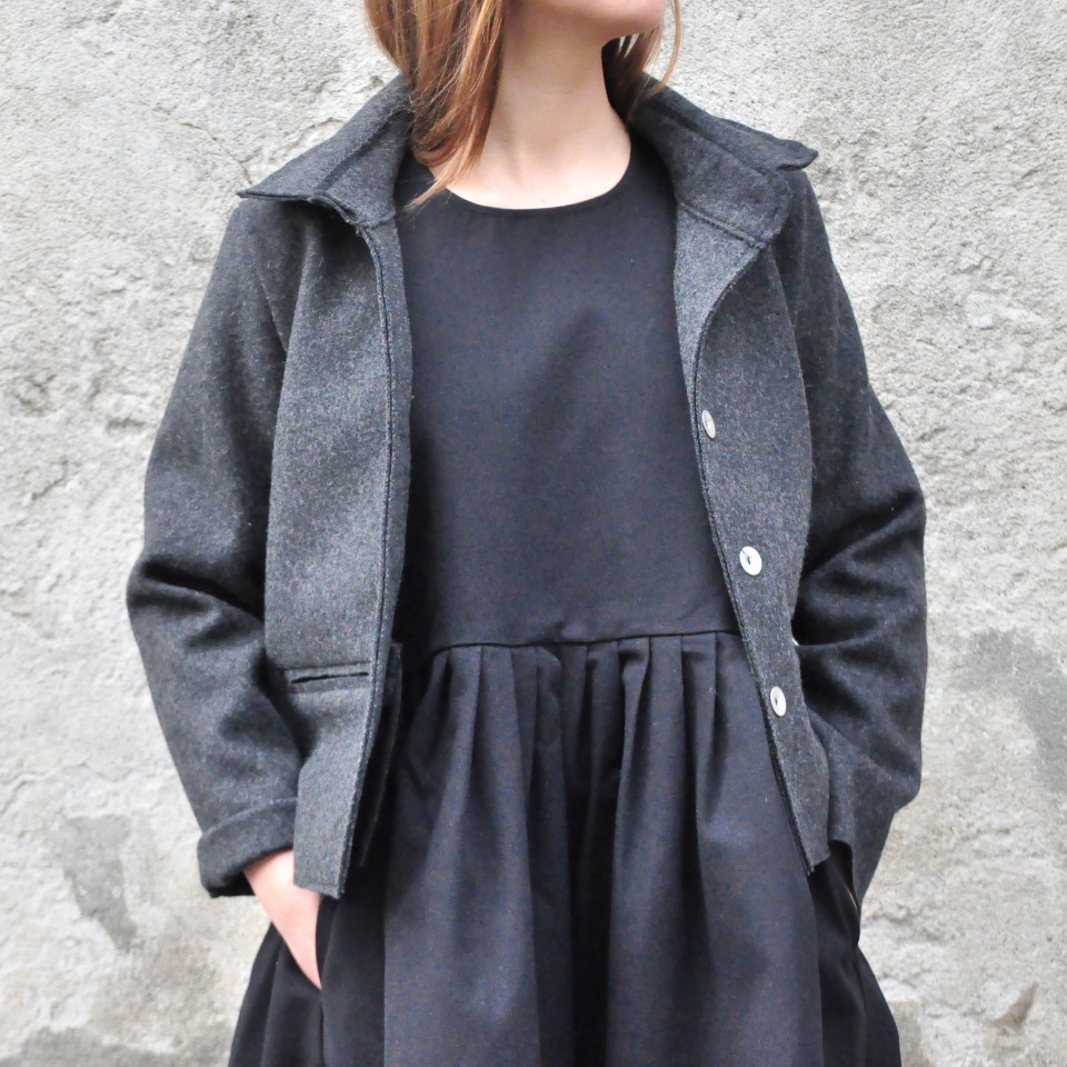 Veste, drap imper gris