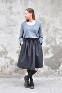 Flared blouse, light grey knit