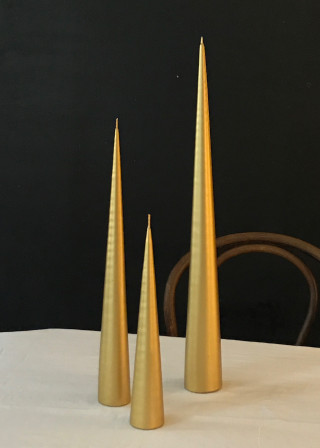 Cone candle, gold