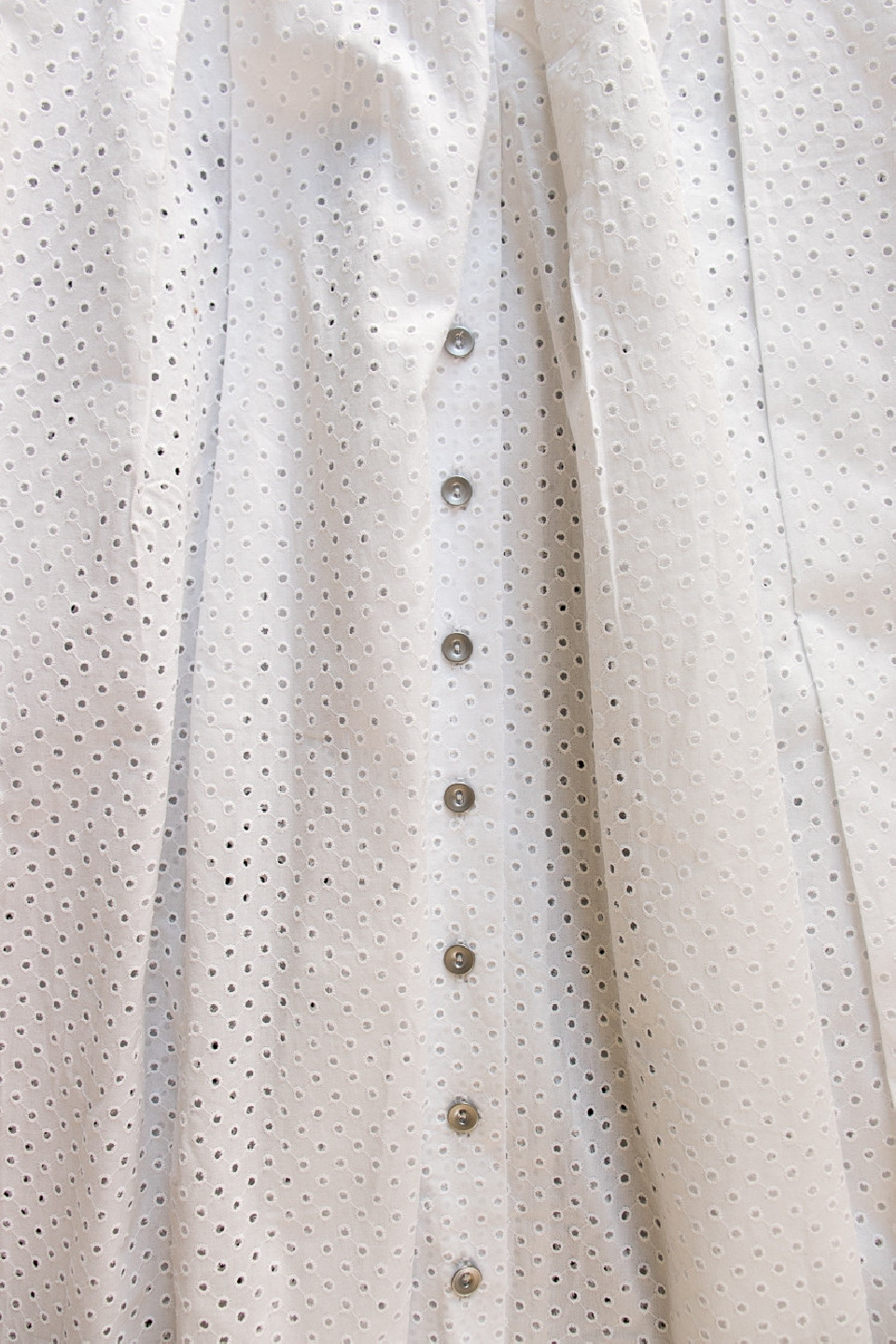 Robe à bretelles, coton ajouré blanc