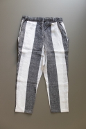 Pockets trousers, white stripes linen