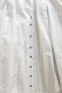 Robe longue à bretelles, coton ajouré blanc