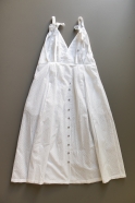 Robe longue à bretelles, coton ajouré blanc