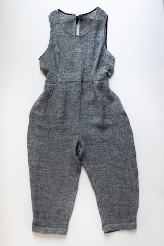 Bow jumpsuit, grey linen