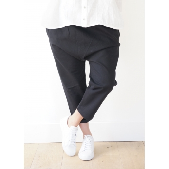 Saroual trousers, black denim