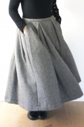"Trompe l'oeil" dress, herringbone wool drap