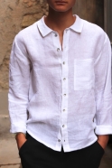 Man shirt, white linen