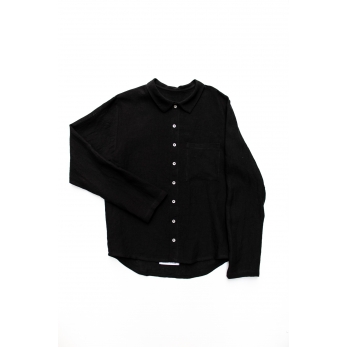 Man shirt, black linen