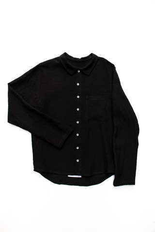 Man shirt, black linen