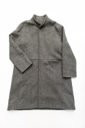 Flared coat, herringbone wool drap
