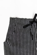 Uniform straight trousers, dark stripes linen