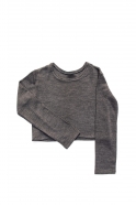 Short sweater, light grey heavy sweater