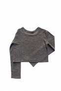 Short sweater, light grey heavy sweater