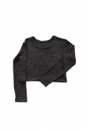 Short sweater, dark grey heavy sweater