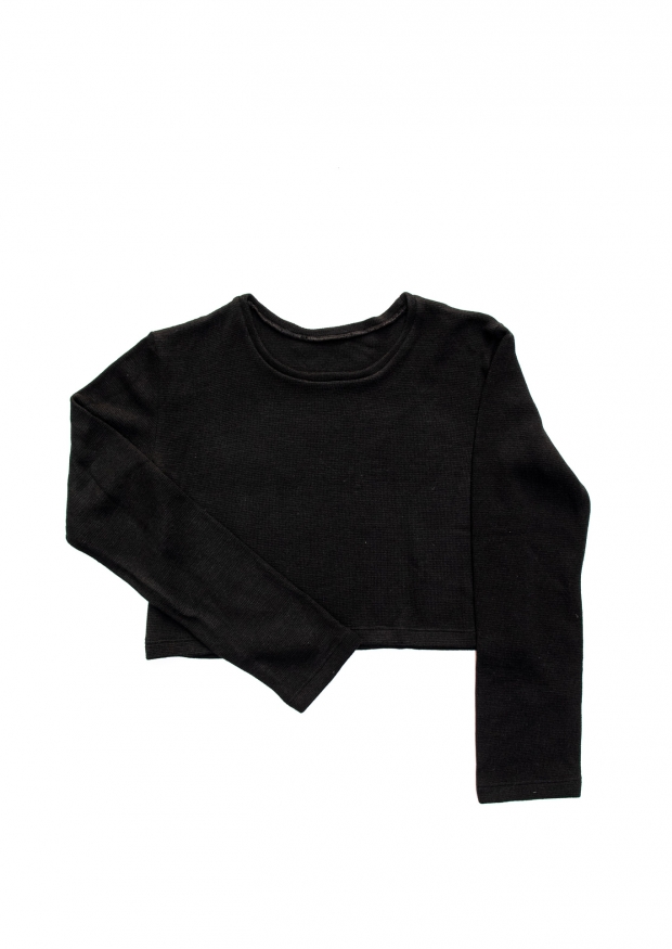 Short sweater, black heavy sweater