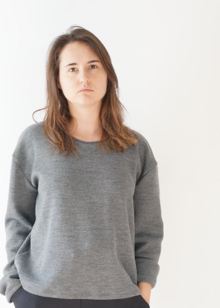 Pull mixte, jersey épais gris clair