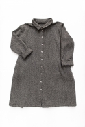 Shirt-dress, herringbone wool drap