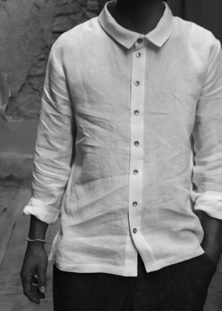 Unisex shirt, white linen