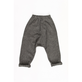 Saroual trousers, herringbone wool drap
