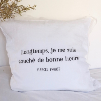 Taie d'oreiller Marcel Proust blanche