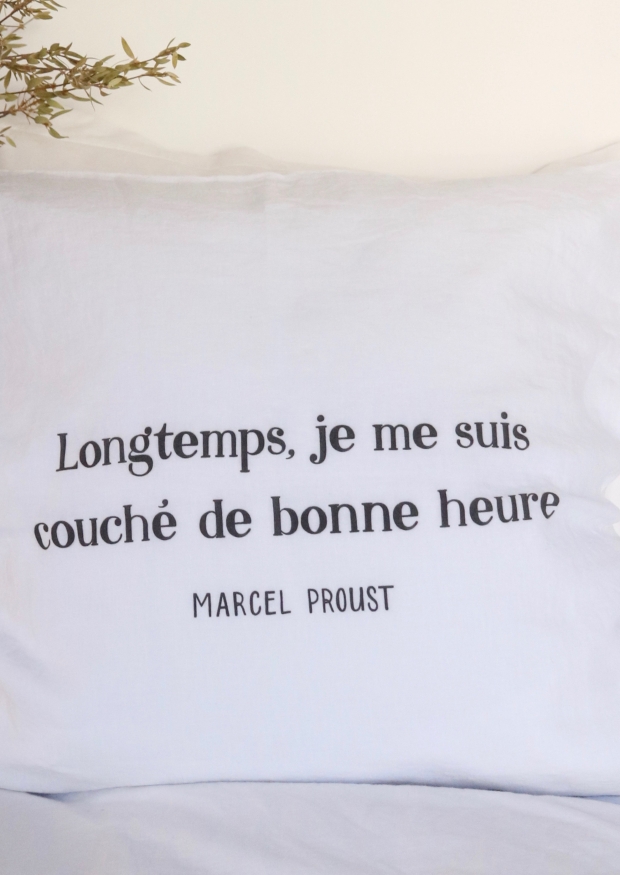 Pillow cases Marcel Proust white