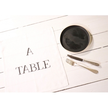 Serviette de table "A Table" blanche
