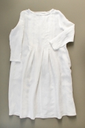 Robe plissée ML, lin blanc