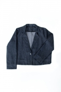 Flared jacket, blue recycled denim