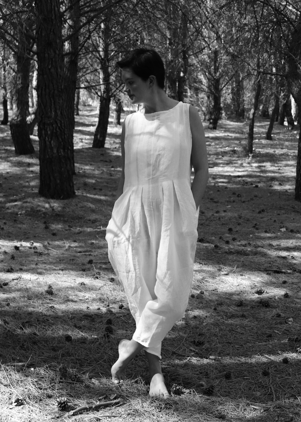 Jumpsuit 04, white linen