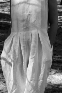 Sleveless pleated jumpsuit, white linen