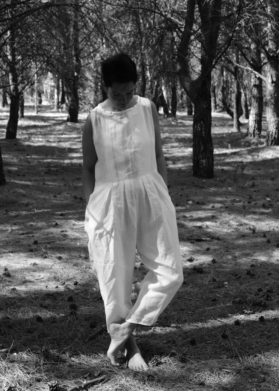 Jumpsuit 04, white linen