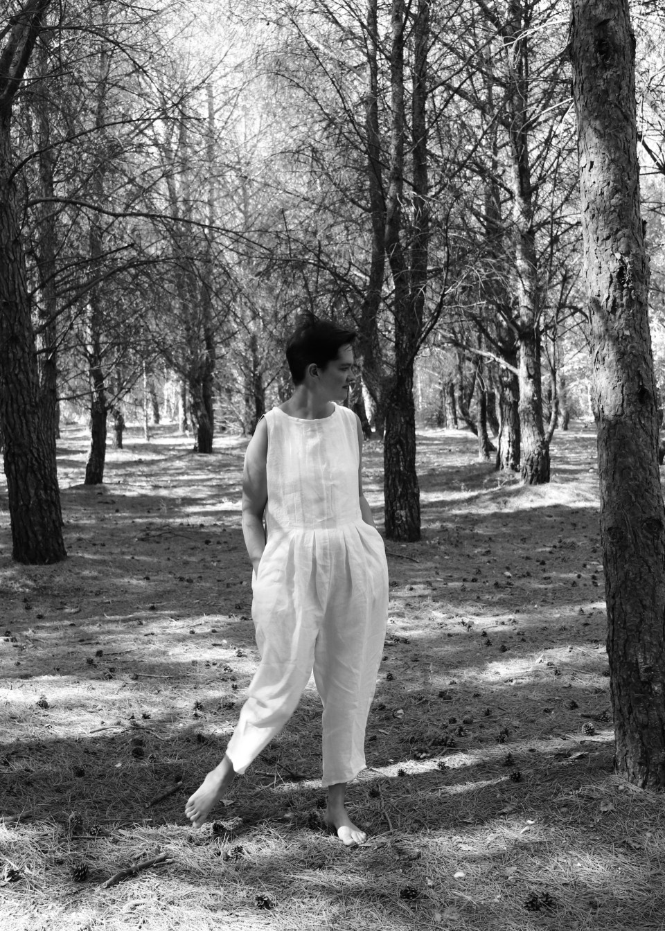 Jumpsuit 04, white linen