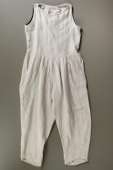 Sleveless pleated jumpsuit, natural heavy linen