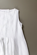 Robe plissée SM, lin blanc